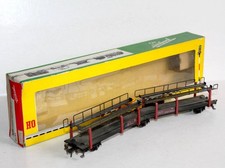 FLEISCHMANN HO 1472, 2 WAGON COUPLÉ PORTE AUTO ARTICULÉ TRANSPORT DE VOITURE, DB