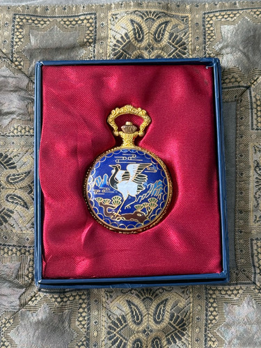 Quartz Hachette Classic styled Pocket Watch (Gold Enamel) - Working.