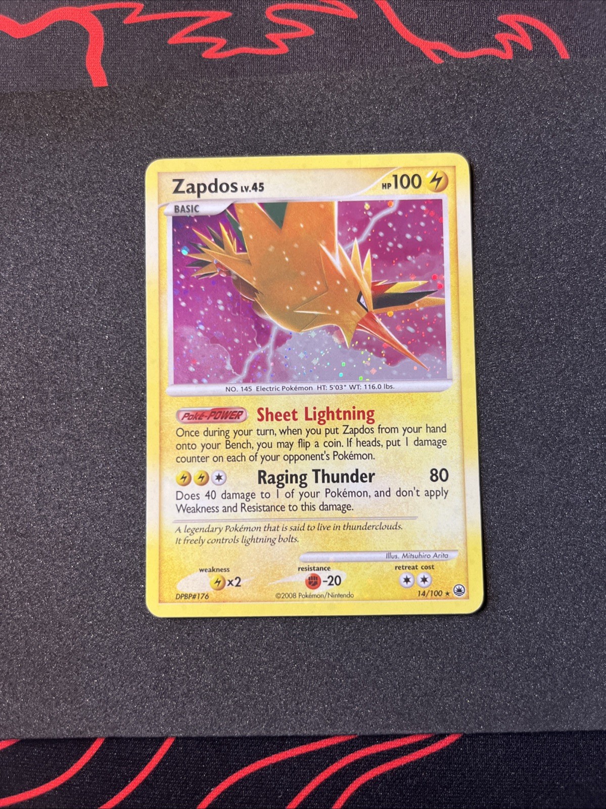 Pokemon TCG Zapdos Holo  14/100 LP
