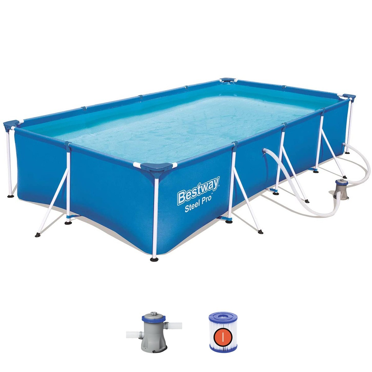 Piscine tubulaire rectangulaire 4x2.1x 0.8m Liner PVC Bestway