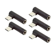 Cablecc 5pcs/Set Type-C to 90 Degree Angled 3.5mm Earphone Adapter Type...