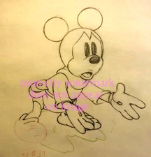 💗 Disney Vintage Original Production Mickey Drawing c1938 Brave Little Tailor