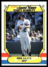 Marty Barrett 1987 Fleer Award Winners #1 Red Sox MLB READ FREE SHIPPING