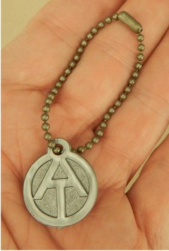 Vintage 1970 Hasbro GI Joe AT Land Sea Air Adventurer Dog Tag w/ Bead Chain C8