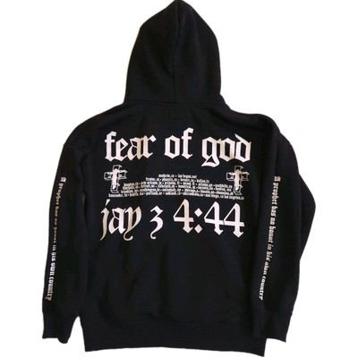Fear of God Black Hoodie Sweatshirt Jay-Z 4:44 Tour Mens L Hip Hop