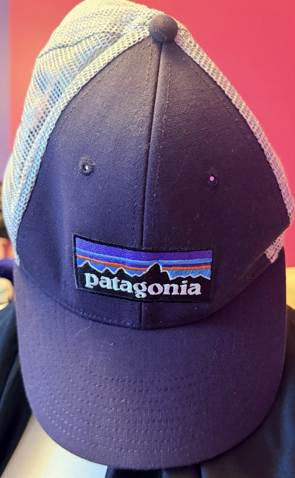 Patagonia Navy Gray Trucker Hat Adjustable Mesh Back Men’s Outdoor Casual