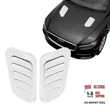 2pcs Car Hood Air Vents Car Hood Vent Scoop Bonnet Cover Engine Hood White