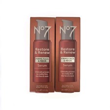 Lot Of 2 No7 Restore Renew Firms Face Neck Serum 1 fl oz