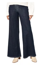 Peace Love World Women's Authentic Denim Wide Leg Jeans Darkwsh