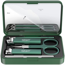 Nail Perfection Unleashed: Ultimate Clippers Set with Mirror, Nano Green
