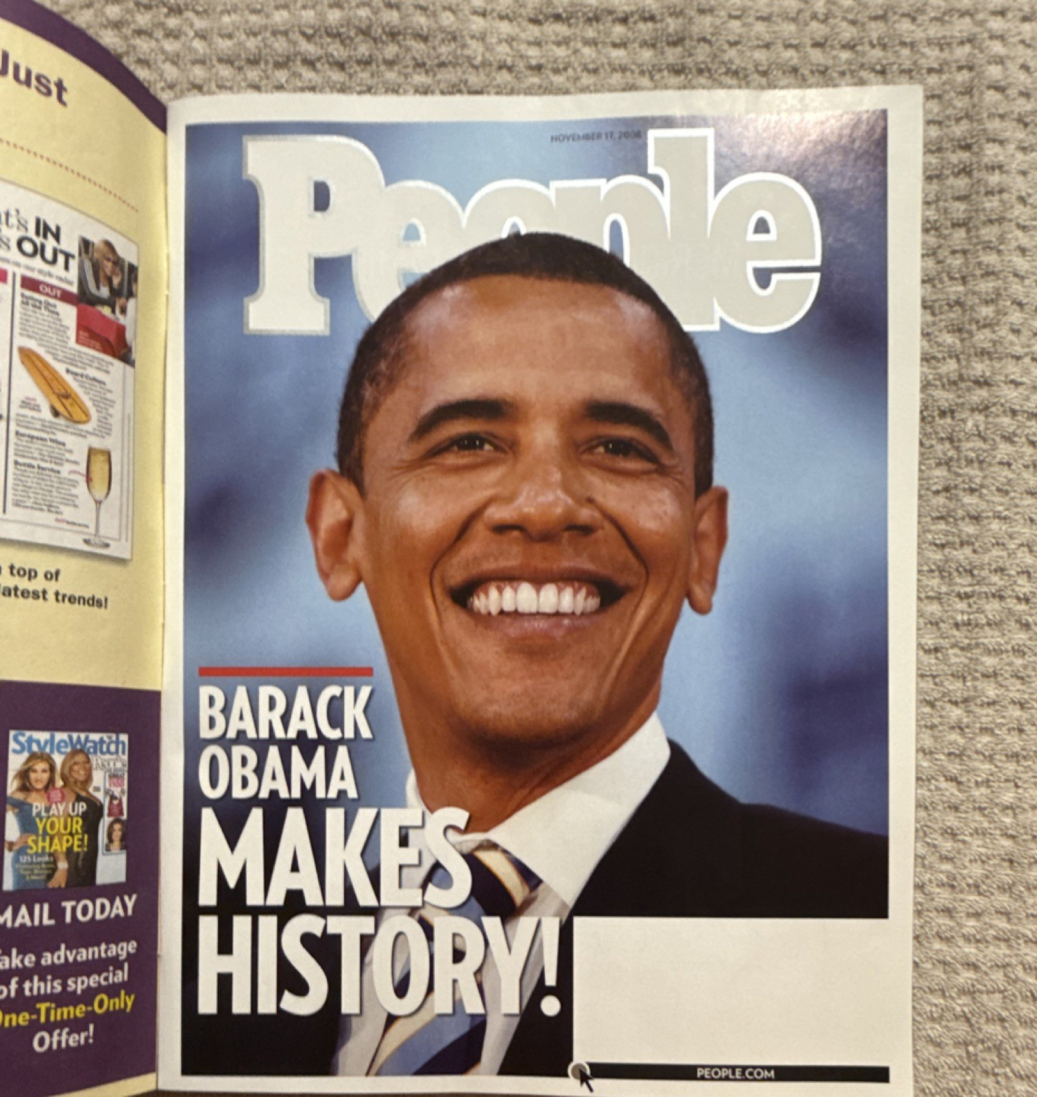People Magazine Nov 17 2008 Issue 20 Vol 70 Barack Obama Makes History