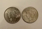 Lot of 2 Peace Silver Dollars 1922 & 1923 90% Silver Better Date Pair