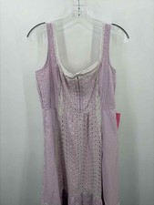 LoveShackFancy Purple Size 8 Embroidered Shift Midi Sleeveless Dress