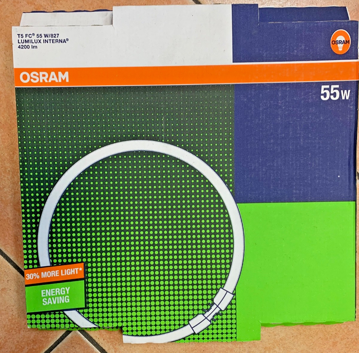 1X OSRAM T5 FC Ring Fluorescent Lamp Warm White De Luxe 55W/827 LUMILUX INTERNA