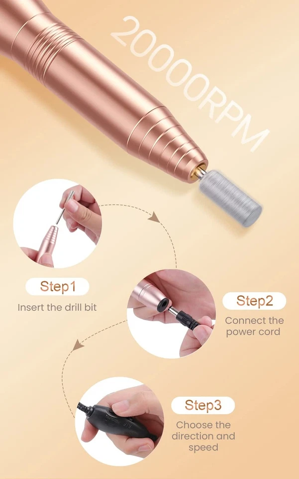 Taladro de Uñas Acrílico Profesional, Taladro de Uñas Eléctrico USB, Portátil El... Foto 4 de 4