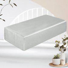 Satin Cube Pillow Case for Side Sleepers, Silver Grey Satin Pillowcase Cube P...