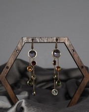 Orecchini pendenti Marco Bicego in oro giallo 18 kt multipietra Jaipur 4,66 G / 2,3 pollici 