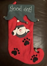 Vintage Good Dog Christmas Stocking