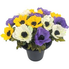 Artificial Memorial Flowers Grave Cemetery Outdoor Home Décor Pot Arrangement
