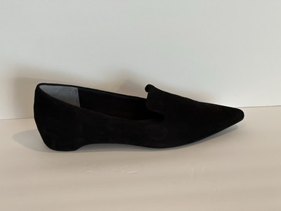 Women s Flat Rockport Black 9.5 Velvety Suede Pointy Toe