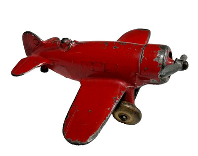 Vintage CAW Novelties Passenger Airplane Red Rubber Wheels 3 x 2.5 inches