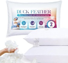 Duck Feather & Down Pillows Pillow Extra Filled Hotel Quality PACK OF 2