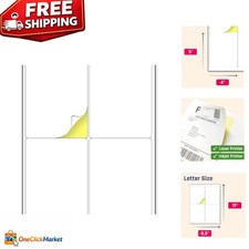 30 Sheets of 4" x 5" Laser/Inkjet Printable White Label Stickers - Matte Finish