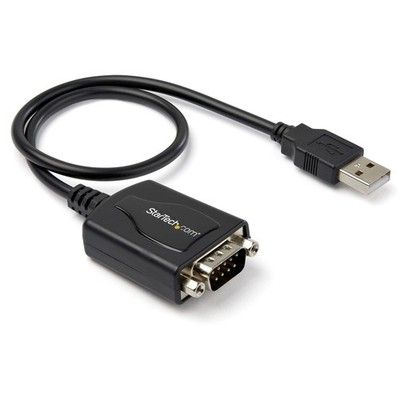 StarTech 1ft (30cm) 1-Port Professional USB to Serial Adapter Cable with COM