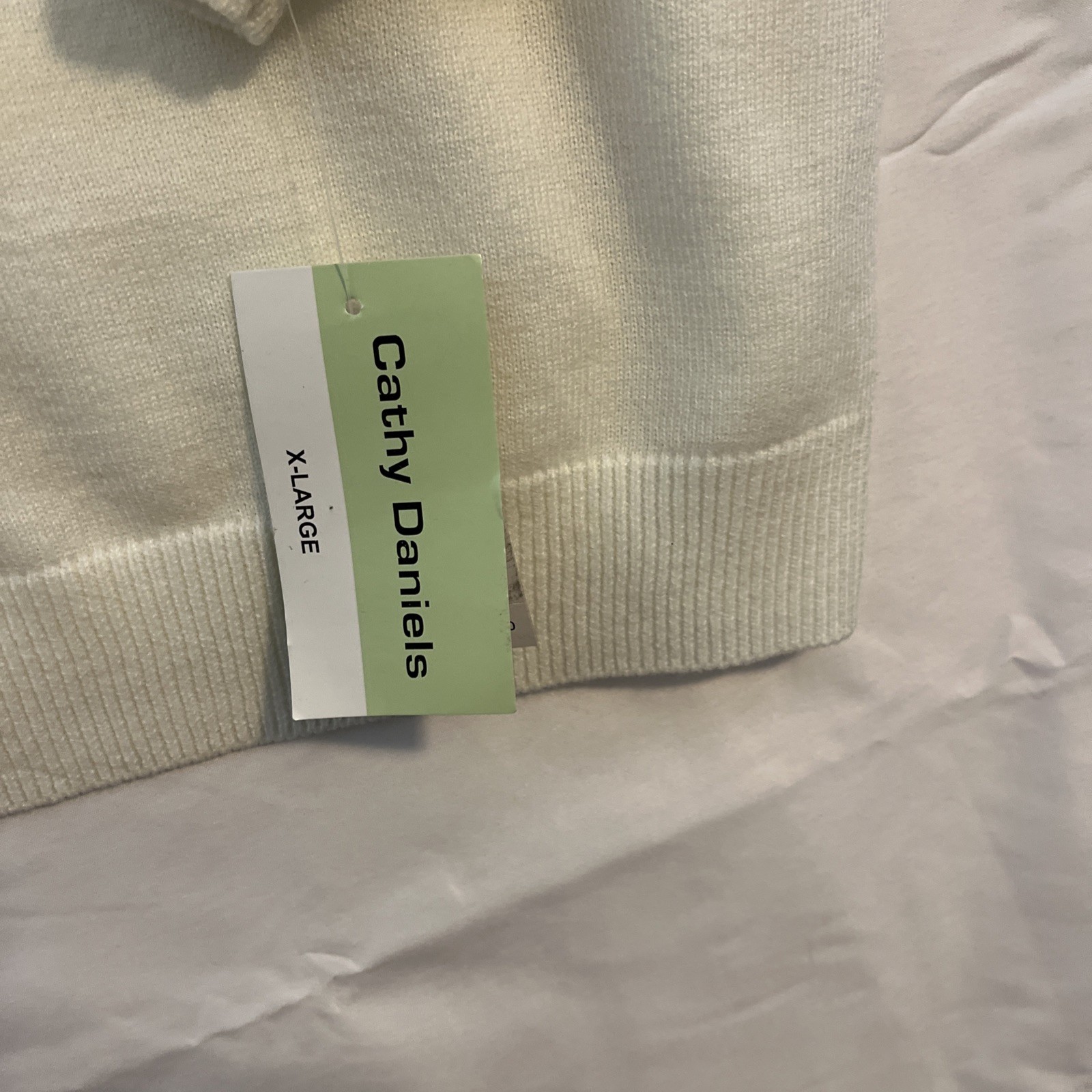 Cathy Daniels Women's XL off White Sweater With Embellishments. NWT 3/4 Sleeve thumbnail 11