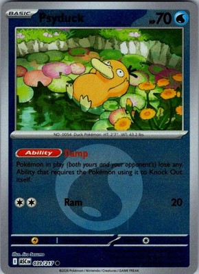 Psyduck (Energy Symbol Pattern) 039/217 Ascended Heroes Pokemon Reverse Holo NM