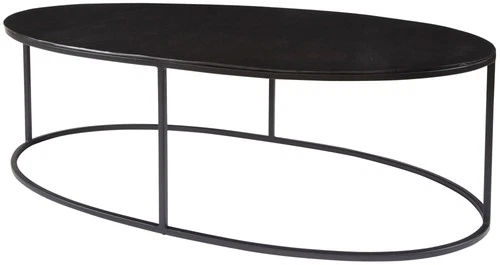 Uttermost 25152 Coreene 48"W Oval Modern Industrial Cocktail - Black - Picture 3 of 4