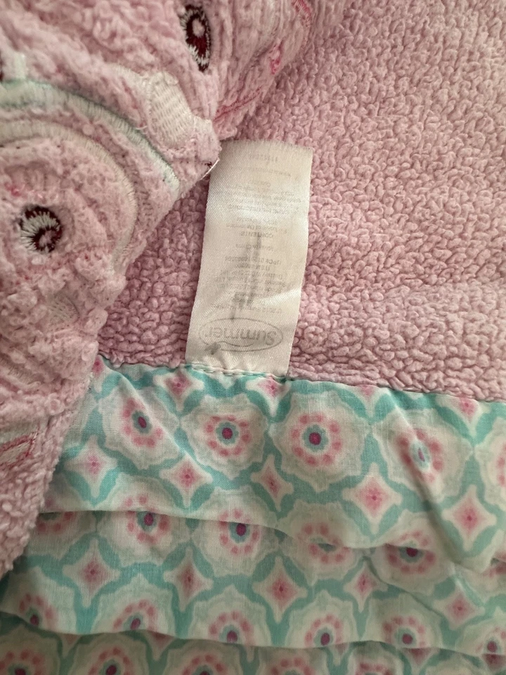 Manta Summer Infant Inc 2012 Mamá Bebé Búho Rosa Aqua Seguridad Lovey Foto 2 de 4