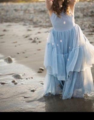 Girls Light Blue Tiered Tulle Dress - Read description! Size 4T