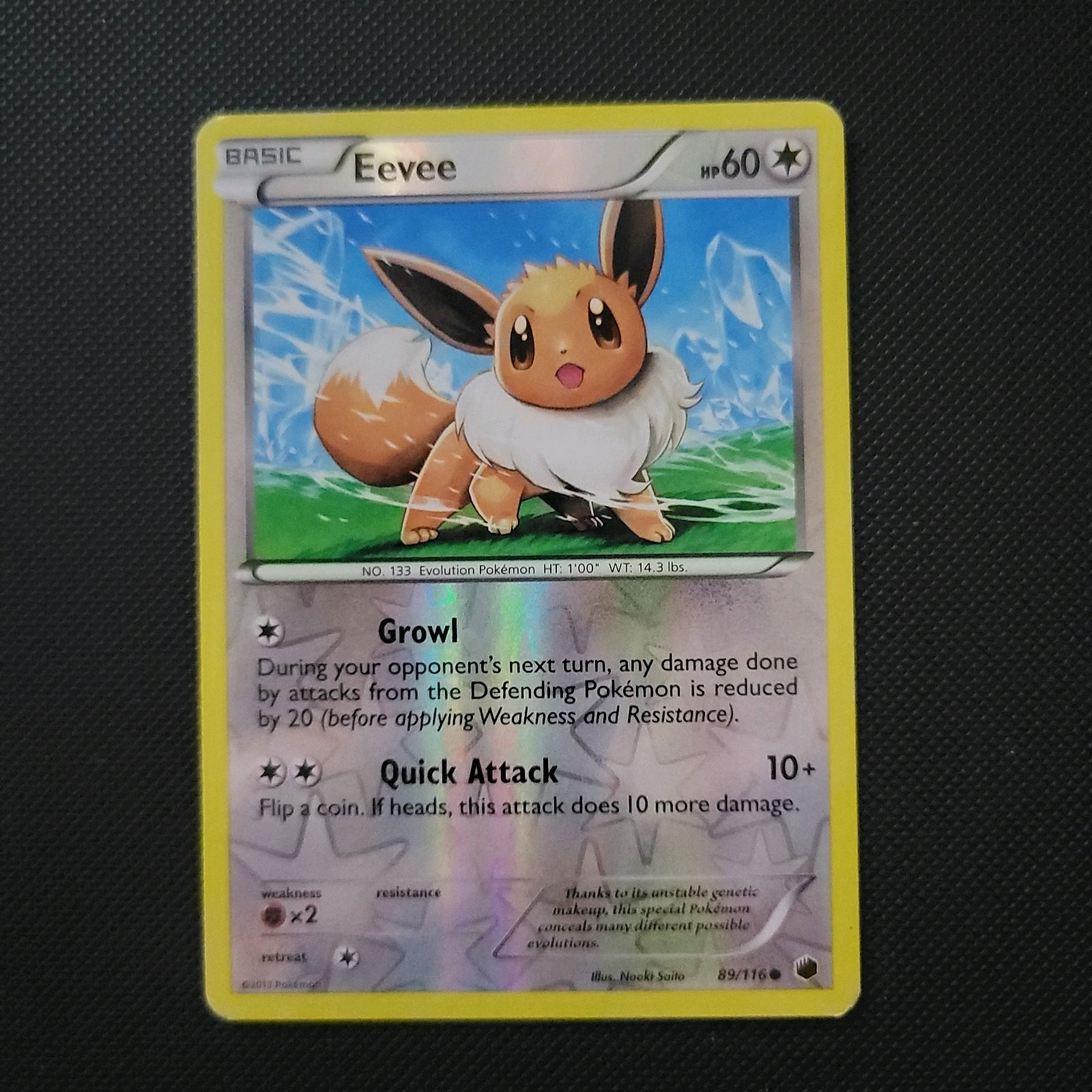 Eevee 89/116 Plasma Freeze Reverse Holo Near Mint
