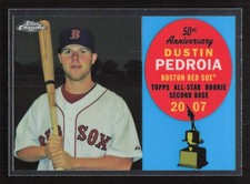 2008 Topps Chrome Dustin Pedroia 50th Anniversary All Rookie Team #ARC23 Card. rookie card picture