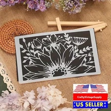 Sunflower tulips journal notecard plaster diy craft stencil 8" x 5"