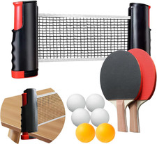 Ping Pong Paddles Set, Portable Table Tennis Paddles Set with Retractable Tennis