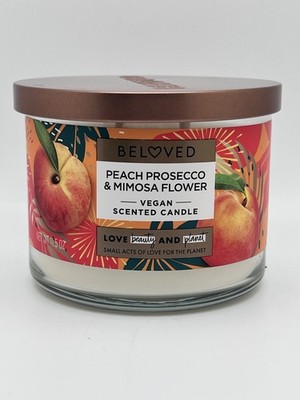 BelovedPeach Prosecco & Mimosa Flower Vegan Scented Candle 11.5 oz