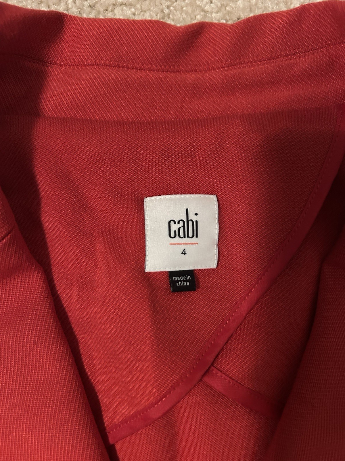Cabi Women's Red Basic Jacket Button Front Collar… - image 4