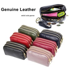 Genuine Leather Women's Card Coin Pocket Purse Zipper Small Change Pouch Wallets