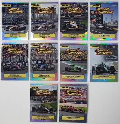 2025 Topps Chrome Formula 1 1975 Speed Wheels (Complete Set 10 Cards) - Rare  F1