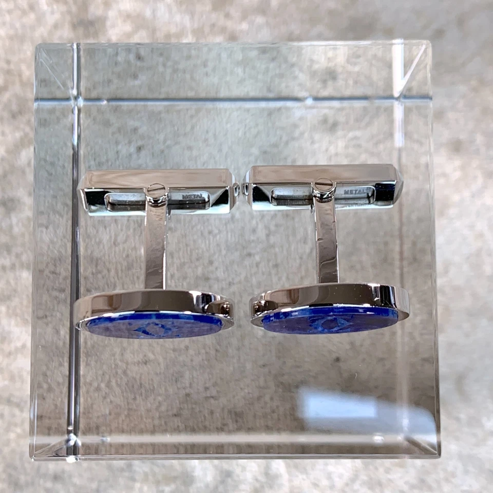 Gemelos Cartier Redondos Azul Sodalita Plata de Ley 925 OG000572 con Estuche Foto 4 de 4