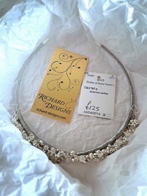 Vintage inspiriertes Hochzeitsdiadem - Richard Designs - Kristall/Perle bequeme Passform sehr guter Zustand