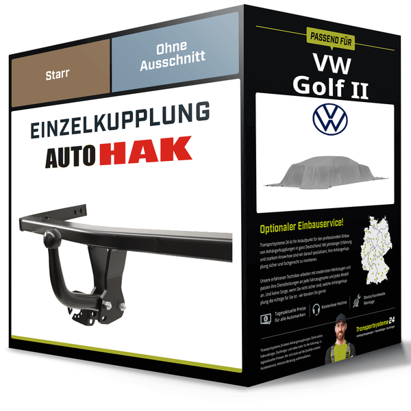 Starre AnhäNgerkupplung für VW Golf II 08.1983-12.1992 Typ 19E Auto Hak AHK-image