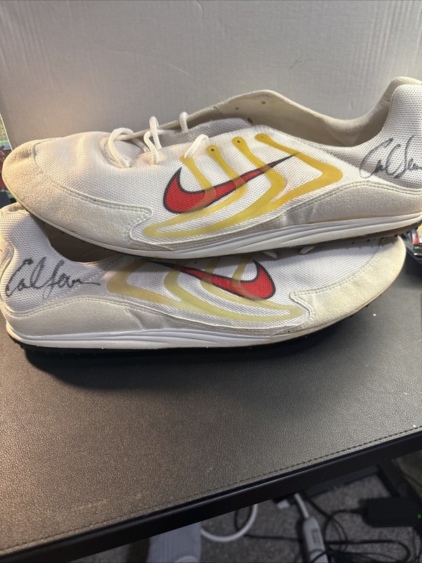 Carl Lewis Autographed Shoes