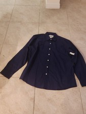 MAZON ESSENTIALS DRESS SHIRTS, LONG SLEEVE STRETCH, NAVY BLUE, SIZE XL