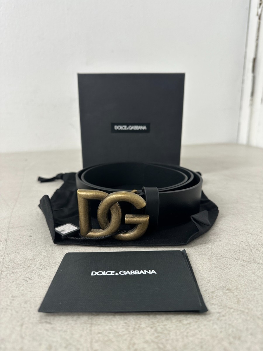 Brand new dolce n gabbanna belt Calfskin belt with branded tag in Black for Men  main image 2