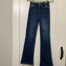 Good American Always Fits Women's High-Rise Bootcut Blue Denim Jeans Size 00- 4