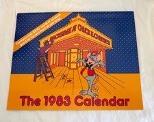 1983 Early Chuck E Cheese Calendar Coupons Mouse Backstage Games Tokens Food Art