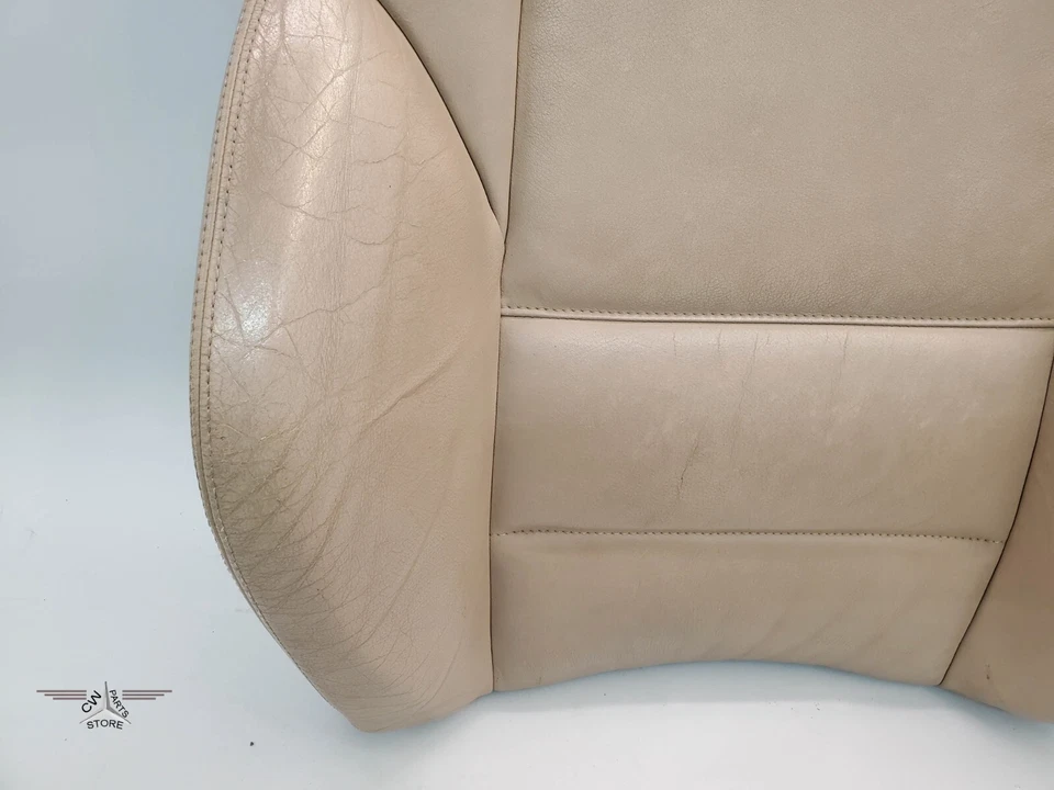 Cojín trasero asiento BMW 330Ci E46 superior cuero tostado pasajero derecho 00-06 OEM Foto 2 de 4